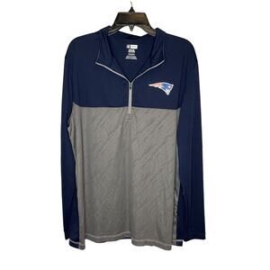 New England Patriots NFL Team Apparel Quarter Zip Pullover Sweatshirt Size XL